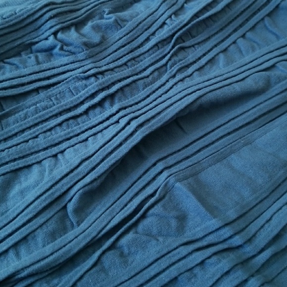 FEATHERS Blue Nylon Mini Pencil Skirt - Picture 2 of 3